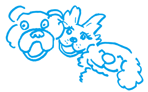 イラスト　犬たち